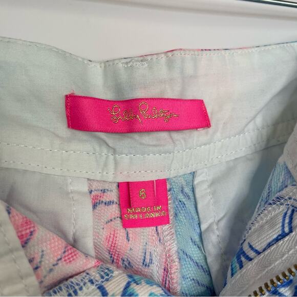 Lilly Pulitzer shorts Women's size 6 Walsh seashell Blue Heaven - Picture 6 of 11